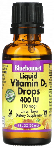 Bluebonnet Nutrition Liquid Vitamin D3 400 IU, Жидкий Витамин Д3 400 МЕ, 30 мл
