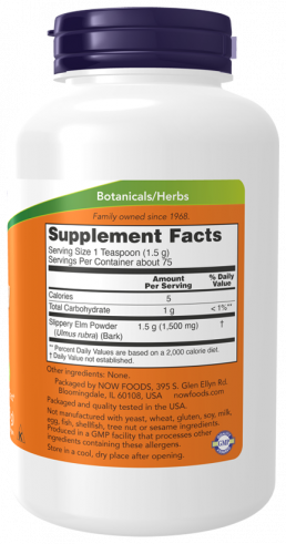 NOW Slippery Elm 400 mg, Красный вяз 400 мг, 100 капсул