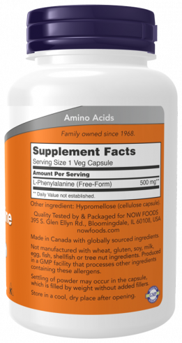NOW L-Phenylalanine 500 mg, 120 капсул