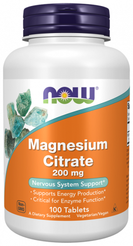 NOW Magnesium Citrate 200 mg, 100 таблеток